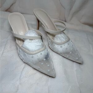 Apt. 9 White Pearl-Adorned Heels